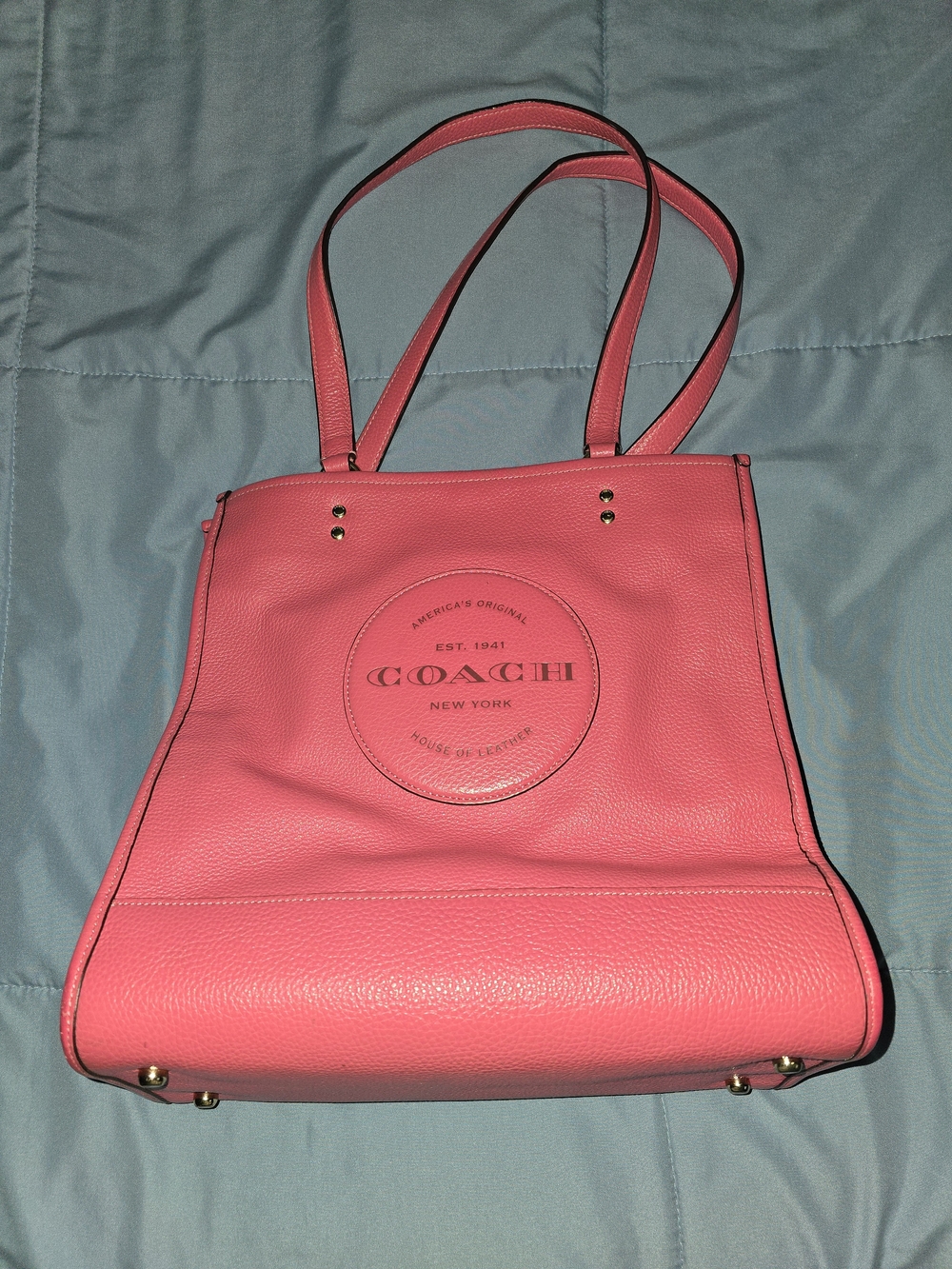 COACH Pink Leather Shoulder Tote